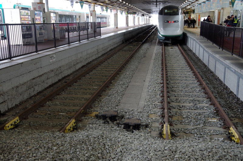 新庄駅のホームの風景